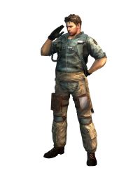 Rule 34 | 1boy, absurdres, boots, brown hair, capcom, chris redfield, gun, highres, jacket, male focus, resident evil, resident evil: the mercenaries 3d, simple background, solo, weapon