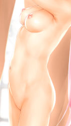 Rule 34 | armpits, belly, breasts, close-up, endou hiroto, highres, medium breasts, navel, nipples, nude