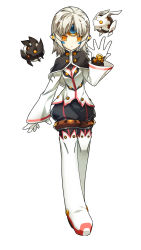 Rule 34 | 1girl, another code (elsword), boots, capelet, elsword, eve (elsword), expressionless, forehead jewel, gloves, highres, moby (elsword), no nose, official art, pants, remy (elsword), ress, robot, shirt, short hair, solo, standing, thigh boots, thighhighs, white background, white footwear, white gloves, white hair, yellow eyes
