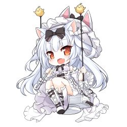 Rule 34 | 1girl, :d, absurdres, azur lane, bird, boots, bow, chibi, chick, commentary request, detached sleeves, dress, eyes visible through hair, frilled dress, frills, hair between eyes, hair bow, highres, holding, kinomiki nobori, knee boots, long hair, long sleeves, looking at viewer, machinery, manjuu (azur lane), official alternate costume, open mouth, orange eyes, parasol, sidelocks, simple background, sitting, smile, torpedo tubes, transparent background, umbrella, white dress, white hair, yukikaze (azur lane), yukikaze (sovereign of the swing) (azur lane)