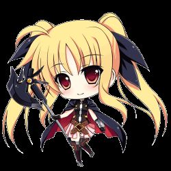 Rule 34 | 00s, 1girl, animated, animated gif, bardiche (bullova form) (nanoha), bardiche (nanoha), blinking, blonde hair, blush, chibi, fate testarossa, fate testarossa (lightning form) (2nd), full body, long hair, looking at viewer, lowres, lyrical nanoha, mahou shoujo lyrical nanoha, mahou shoujo lyrical nanoha strikers, raiou, red eyes, solo, thighhighs, transparent background, twintails, white background