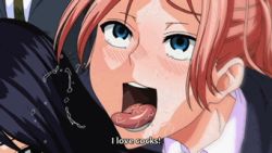 Rule 34 | 10s, ahegao, animated, animated gif, blue eyes, blush, fucked silly, gender request, genderswap, lowres, multiple girls, musashino takumi, open mouth, red hair, saliva, sexually suggestive, subtitled, tongue, tongue out, tsf monogatari