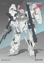 Rule 34 | artist name, commentary, commission, dual wielding, english commentary, fusion, gun, gundam, gundam narrative, gundam wing, harryych, highres, holding, holding gun, holding weapon, mecha, mobile suit, no humans, red eyes, robot, science fiction, sinanju stein, solo, standing, tallgeese, weapon