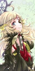 Rule 34 | 1girl, ahoge, black feathers, blonde hair, bodystocking, breasts, circlet, ebi puri (ebi-ebi), feathers, fire emblem, fire emblem fates, fire emblem heroes, from side, grey eyes, hair ornament, highres, large breasts, long hair, looking at viewer, nintendo, official alternate costume, ophelia (fire emblem), portrait, puffy sleeves, shoulder pads, smile, solo, swept bangs