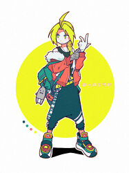Rule 34 | 1boy, ahoge, alphonse elric, automail, backpack, bag, baggy pants, bare shoulders, black tank top, blonde hair, braid, brothers, character doll, coat, doll, edward elric, english text, fullmetal alchemist, fur trim, gloves, highres, male focus, mechanical arms, off shoulder, pants, ponytail, red coat, shirt, siblings, simple background, solo, tank top, tenteko mai51, translation request, white background, yellow eyes