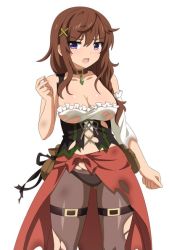 Rule 34 | 1girl, angry, breasts, bruise, cleavage, clenched hand, game cg, injury, isabella (sakura dungeon), sakura dungeon, torn clothes