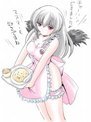 Rule 34 | 00s, apron, bare shoulders, frills, naked apron, rozen maiden, solo, suigintou, translated, tray