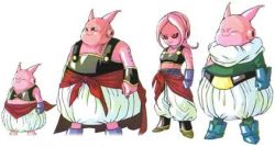 Rule 34 | black sclera, colored sclera, colored skin, dragon ball online, closed eyes, fat, fat man, lowres, majin (race), monster girl, pink skin, red eyes