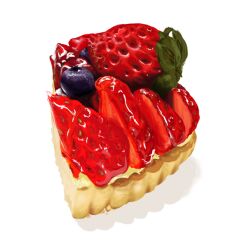 Rule 34 | blackberry (fruit), food, food focus, fruit, fruit tart, kkxt, no humans, original, simple background, strawberry, tart (food), white background