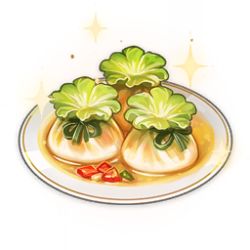 Rule 34 | artist request, commentary, dumpling, english commentary, food, food focus, game cg, genshin impact, lowres, no humans, official art, plate, sauce, simple background, sparkle, still life, third-party source, transparent background