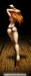 Rule 34 | 1girl, 2008, aika (eternal arcadia), ass, back, backboob, breasts, eternal arcadia, legs, long hair, medium breasts, orange hair, panties, pchaos720 (bananagaari), topless, underwear