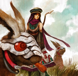 Rule 34 | armor, rabbit, carrot, detached sleeves, hat, lack, original, scarf, solo