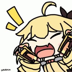 Rule 34 | 1girl, ahoge, animated, animated gif, azur lane, lowres, open mouth, prototype bulin mkii (azur lane), seseren, waving arms