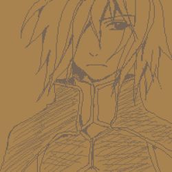 Rule 34 | 00s, 1boy, kratos aurion, lowres, male focus, monochrome, namco, oekaki, short hair, simple background, sketch, solo, tales of (series), tales of symphonia
