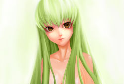 Rule 34 | 00s, 1girl, bad id, bad pixiv id, c.c., code geass, completely nude, green hair, long hair, nude, solo, torao, yellow eyes