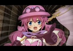 Rule 34 | 1girl, blue eyes, blush, butterfly net, flower knight girl, goggles, goggles on headwear, hair ornament, hand net, hat, komachisou (flower knight girl), letterboxed, looking at viewer, mizunashi (second run), open mouth, pink hair