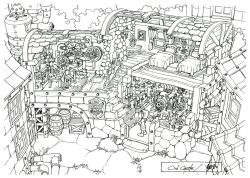 00s concept_art final_fantasy final_fantasy_ix kusanagi_studio lindblum monochrome