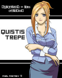 Rule 34 | 1990s (style), 1girl, blonde hair, blue eyes, breasts, character name, copyright name, crossed arms, final fantasy, final fantasy viii, lowres, quistis trepe, retro artstyle, solo