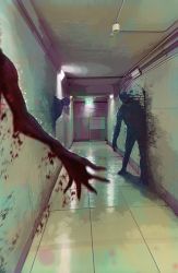 Rule 34 | door, exit, hallway, horror (theme), monster, no humans, original, tagme