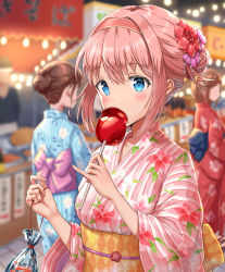 Rule 34 | 1girl, blue eyes, hirokazu (analysis-depth), japanese clothes, kimono, pink hair, princess connect!, tagme, yui (princess connect!)