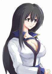 Rule 34 | 1girl, bad id, bad pixiv id, black hair, breasts, cleavage, echizen (hvcv), fire emblem, fire emblem: the blazing blade, karla, large breasts, lipstick, long hair, makeup, nintendo, solo, yellow eyes