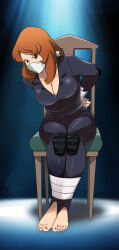 Rule 34 | 1girl, absurdres, bad end, barefoot, bdsm, bondage, bound, bound ankles, bound arms, bound legs, captured, defeat, feet, game over, highres, long hair, lost one zero, lupin iii, mine fujiko, nail polish, toes