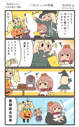 Rule 34 | 4girls, 4koma, comic, commentary request, gambier bay (kancolle), hair between eyes, highres, intrepid (kancolle), iowa (kancolle), kantai collection, megahiyo, multiple girls, saratoga (kancolle), speech bubble, star-shaped pupils, star (symbol), symbol-shaped pupils, translation request, twitter username, v-shaped eyebrows