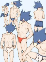 Rule 34 | 10s, 1boy, ass, blush, boku no hero academia, male focus, presenting, topless male, solo, tagme, tokoyami fumikage, undressing