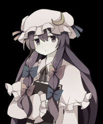 Rule 34 | 1girl, :o, book, capelet, crescent, dress, female focus, frills, grimoire, hat, long sleeves, looking at viewer, mob cap, parted lips, patchouli knowledge, solo, suberagi oruta, sumeragi oruta, touhou