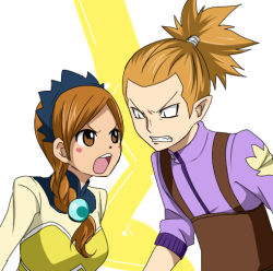 Rule 34 | 1boy, 1girl, angry, brown eyes, brown hair, clenched teeth, coco (fairy tail), fairy tail, jet (fairy tail), open mouth, sunano sasori, teeth