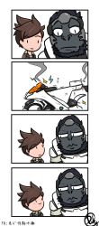Rule 34 | 1boy, 1girl, 4koma, absurdres, blush stickers, broken, brown hair, comic, commentary request, expressionless, eye contact, gorilla, highres, looking at another, motor vehicle, motorcycle, overwatch, overwatch 1, picket g, short hair, silent comic, smile, tracer (overwatch), winston (overwatch), | |