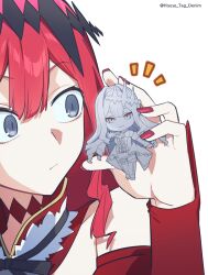 Rule 34 | 1girl, baobhan sith (fate), baobhan sith (first ascension) (fate), character doll, detached sleeves, fate/grand order, fate (series), figure, grey eyes, highres, house tag denim, nendoroid, red hair, red nails, skirt, twitter username