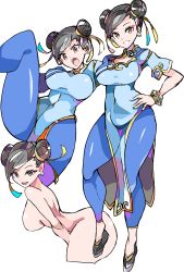 Rule 34 | 1girl, absurdres, bracelet, breasts, brown eyes, brown hair, capcom, chinese clothes, chun-li, ear piercing, empe0317, highres, jewelry, large breasts, nude, piercing, slippers, street fighter, street fighter iv (series), thick thighs, thighs