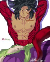 Rule 34 | 1boy, abs, bara, black eyes, black hair, body fur, broly (dragon ball super), bulge, covered abs, dragon ball, dragon ball super, dragon ball super broly, eyeshadow, highres, large pectorals, makeup, male focus, medium hair, monkey tail, muscular, muscular male, navel, nipples, pants, pectorals, purple pants, scar, scar on chest, topless male, skin tight, solo, spiked hair, stomach, super saiyan, super saiyan 4, tail, tarutobi, thighs, tight clothes, tight pants, yellow eyes