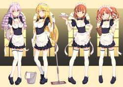 Rule 34 | + +, 4girls, :&lt;, alternate breast size, alternate costume, apron, arms behind back, black bow, black bowtie, black dress, black footwear, blonde hair, bow, bowtie, breasts, brown eyes, brown footwear, brown hair, bucket, cleavage, clenched teeth, closed mouth, commentary request, cup, detached collar, dress, drill hair, enmaided, female focus, fins, fish tail, frilled apron, frilled dress, frills, full body, grey eyes, hair between eyes, hand on own hip, hokaze junko, holding, holding tray, long hair, looking at viewer, maid, maid headdress, medium breasts, misaka mikoto, mop, multiple girls, pigeon-toed, puffy short sleeves, puffy sleeves, purple eyes, purple hair, rag, raika9, shark tail, shirai kuroko, shoes, shokuhou misaki, short hair, short sleeves, small breasts, smile, standing, tail, teacup, teeth, thighhighs, toaru kagaku no railgun, toaru kagaku no railgun gaiden: astral buddy, toaru majutsu no index, toaru majutsu no index gaiden: toaru kagaku no mental out, traditional bowtie, tray, twintails, very long hair, waist apron, white apron, white legwear, window, zettai ryouiki