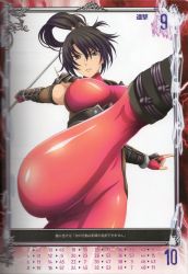 Rule 34 | 1girl, absurdres, bodysuit, breasts, high ponytail, highres, impossible clothes, isse, large breasts, looking at viewer, no bra, queen&#039;s blade, queen&#039;s gate, simple background, solo, soul calibur, soulcalibur, soulcalibur iv, taki (soulcalibur), white background