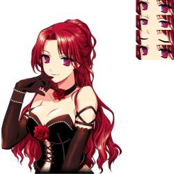 Rule 34 | 1girl, breasts, elbow gloves, game cg, gloves, large breasts, mabinogi, red hair, rua, solo, transparent background
