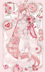 Rule 34 | 1boy, angel wings, bishounen, bouquet, box, cake, commission, crossed bangs, detached sleeves, flower, food, full body, gem, gift, gift box, gloves, green eyes, highres, holding, holding bouquet, knees together feet apart, letter, male focus, mege (megechan), original, pearl (gemstone), picture frame, pink hair, pink theme, skeb commission, solo, trap, unworn gloves, wings