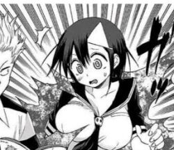 Rule 34 | blood lad, breasts, disembodied hand, embarrassed, grabbing, grabbing another&#039;s breast, medium breasts, monochrome, surprised, tagme, yanagi fuyumi