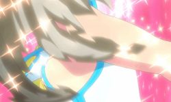 Rule 34 | 1girl, animated, animated gif, ass, ass focus, ass shake, bell, blazblue, blush, green eyes, heart, heart-shaped pupils, no panties, platinum the trinity, solo, staff, symbol-shaped pupils, tagme