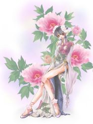 Rule 34 | china dress, chinese clothes, dress, flower, plum blossoms, solo, tagme, yellow eyes
