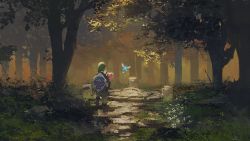 Rule 34 | fairy, forest, highres, hylian shield, link, nature, nintendo, rsef, shield, shield on back, sword, the legend of zelda, the legend of zelda: link&#039;s awakening, tree, tunic, weapon
