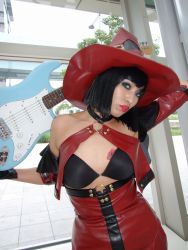 Rule 34 | arc system works, bare shoulders, cosplay, guilty gear, guitar, hat, i-no, instrument, minami miki, photo (medium), witch hat