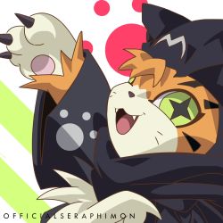 Rule 34 | 1girl, cat, claws, digimon, green eyes, highres, meicoomon, solo