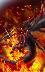 Rule 34 | digimon, dragon, highres, horns, solo, tail, volcanicdramon, wings
