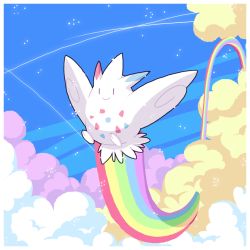 Rule 34 | cloud, creatures (company), game freak, gen 4 pokemon, nintendo, pokemon, pokemon (creature), rainbow, sky, star (symbol), tagme, togekiss, zhampy
