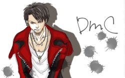 Rule 34 | black hair, capcom, cigarette, coat, dante (dmc: devil may cry), devil may cry, devil may cry (series), dmc: devil may cry, jewelry, male focus, necklace, red eyes, smoking, trench coat