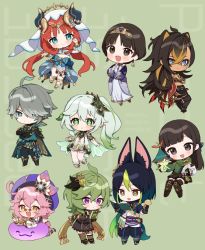 Rule 34 | :&lt;, :d, ahoge, alhaitham (genshin impact), animal ear fluff, animal ears, aranara (genshin impact), beret, black hair, black pants, blue bow, blue eyes, blush, book, boots, bow, brown eyes, brown footwear, brown hair, brown socks, brown thighhighs, chibi, closed mouth, coin, collei (genshin impact), commentary request, cross-shaped pupils, crossed arms, dark-skinned female, dark skin, dehya (genshin impact), dori (genshin impact), dress, dunyarzad (genshin impact), earrings, english text, food, genshin impact, glasses, gradient hair, green background, green eyes, green hair, grey hair, hair between eyes, hair over one eye, hat, headpiece, holding, holding book, holding coin, holding food, horns, jacket, jewelry, jinni (genshin impact), kneehighs, long hair, long sleeves, low twintails, monster, multicolored hair, mushroom, nahida (genshin impact), nilou (genshin impact), notepad, npc (genshin impact), open book, open mouth, orange hair, own hands together, pants, pince-nez, puffy long sleeves, puffy pants, puffy sleeves, purple eyes, purple headwear, purple jacket, rana (genshin impact), red-tinted eyewear, see-through, side ponytail, single kneehigh, single sock, single thighhigh, sitting, sleeveless, sleeveless dress, smile, socks, sparkle, streaked hair, symbol-shaped pupils, thigh boots, thighhighs, tighnari (genshin impact), tinted eyewear, twintails, twitter username, two-tone hair, v-shaped eyebrows, veil, very long hair, watermark, white dress, white socks, yamabukiiro