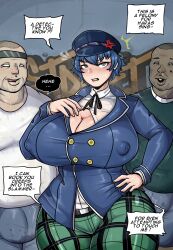 Rule 34 | 1girl, absurdres, breasts, fat, fat man, highres, huge breasts, persona, persona 4, shirogane naoto, tapeworm, ugly man