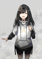 Rule 34 | 1girl, absurdres, android, black hair, blush, choker, girls&#039; frontline, hair ornament, highres, hood, hoodie, long hair, looking at viewer, nyto (generic) (girls&#039; frontline), nyto (girls&#039; frontline), adeline (girls&#039; frontline), paradeus, second-party source, smile, solo